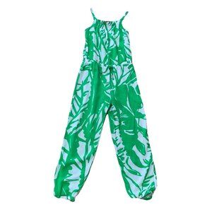 Lilly Pulitzer Target Green White Romper Girls Size 5T Sleeveless